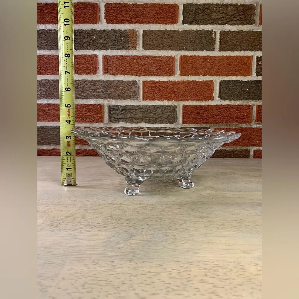 Vintage Fostoria American Cubist‎ Footed Bowl EUC